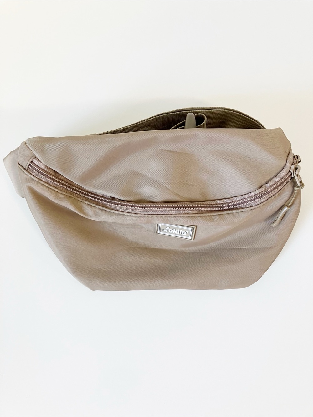 The Foldie | Tan Lightweight Fanny Pack Minimalist Neutral Travel Vacation